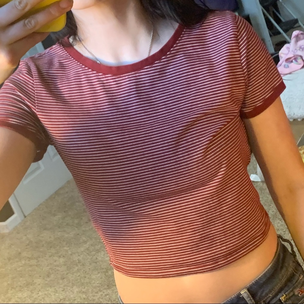 STRIPE CROPPED TEE